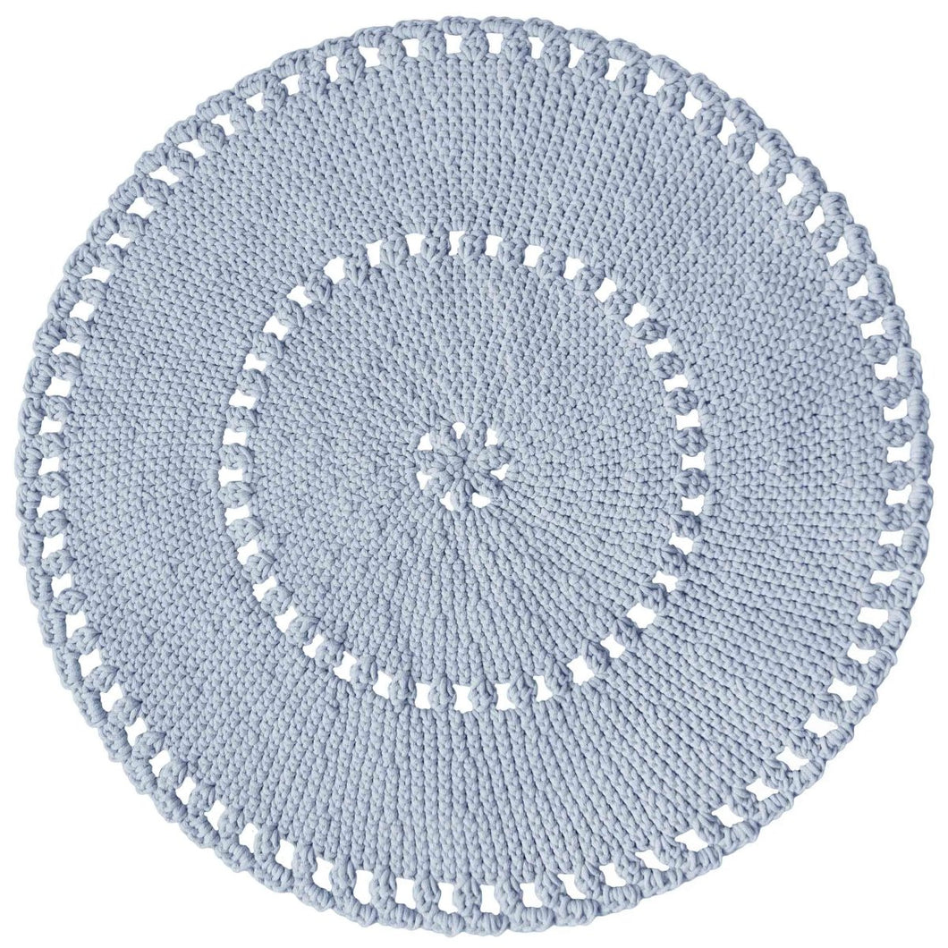 Crochet BOHO rug | BABY BLUE - Zuri House