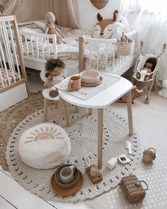 Crochet BOHO rug | BEIGE - Zuri House