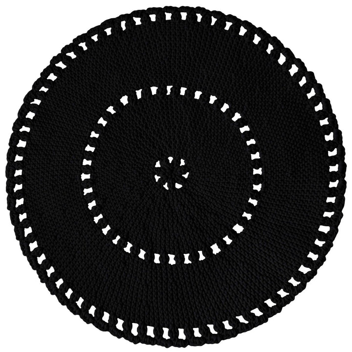Crochet BOHO rug | BLACK - Zuri House