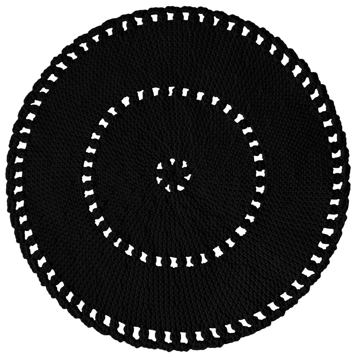 Crochet BOHO rug | CHARCOAL - Zuri House