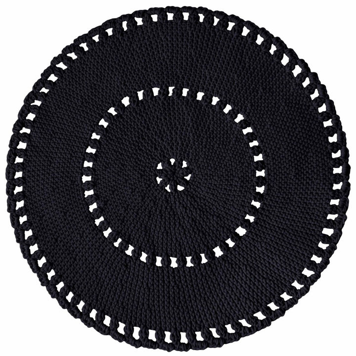Crochet BOHO rug | CHARCOAL - Zuri House