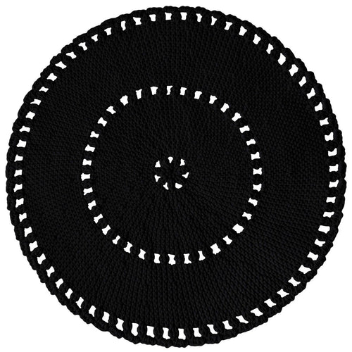 Crochet BOHO rug | CHARCOAL - Zuri House