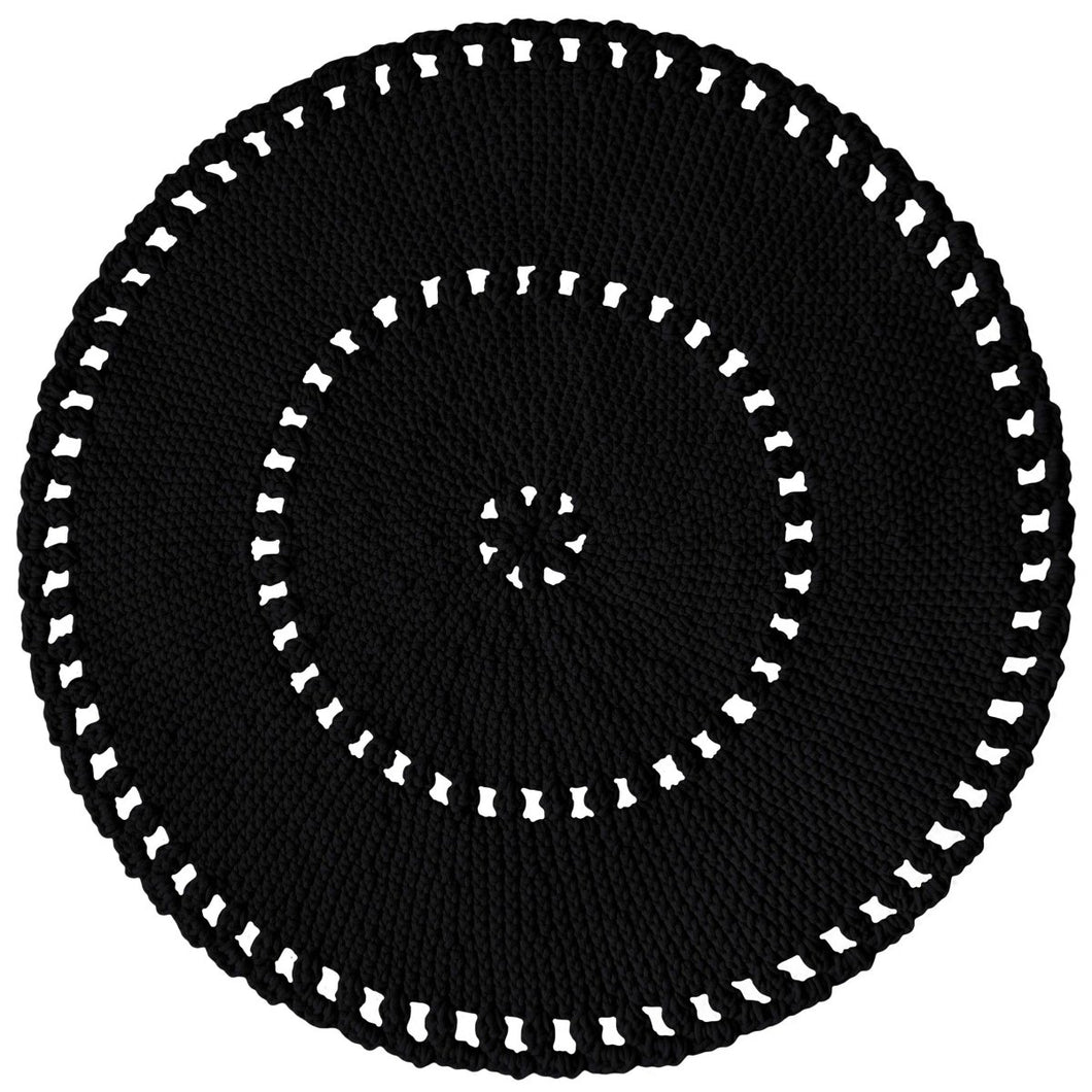 Crochet BOHO rug | CHARCOAL - Zuri House