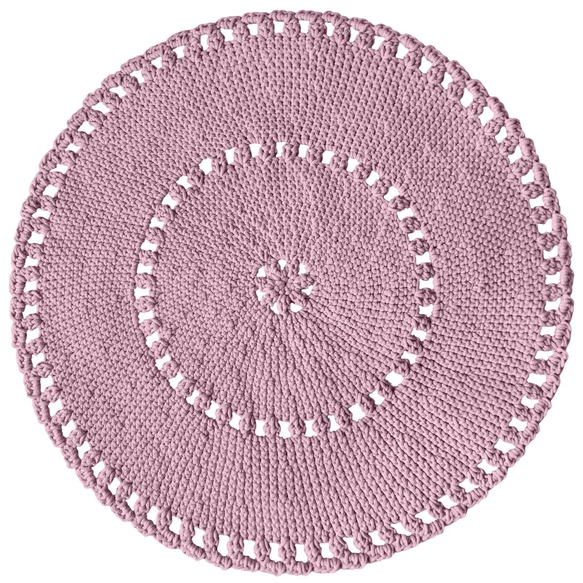 Crochet BOHO rug | DUSTY ROSE - Zuri House