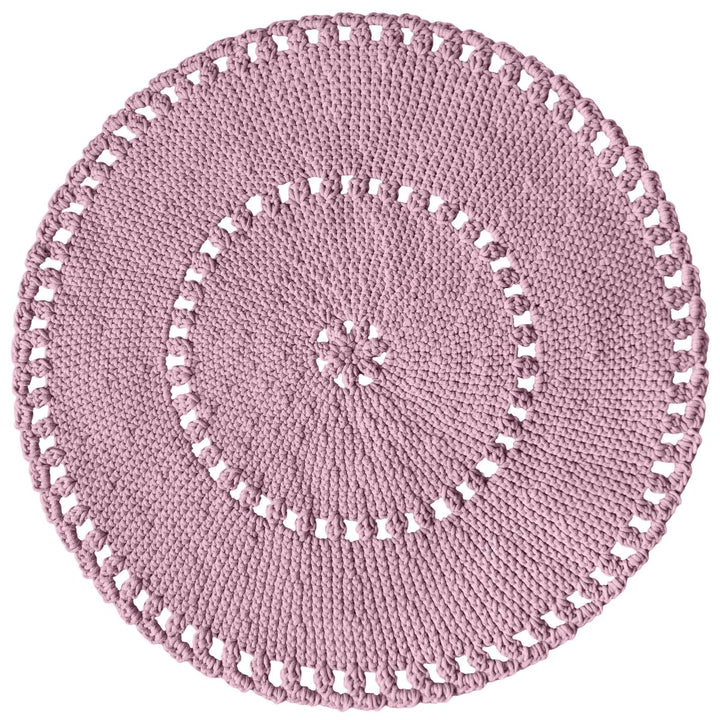 Crochet BOHO rug | DUSTY ROSE - Zuri House