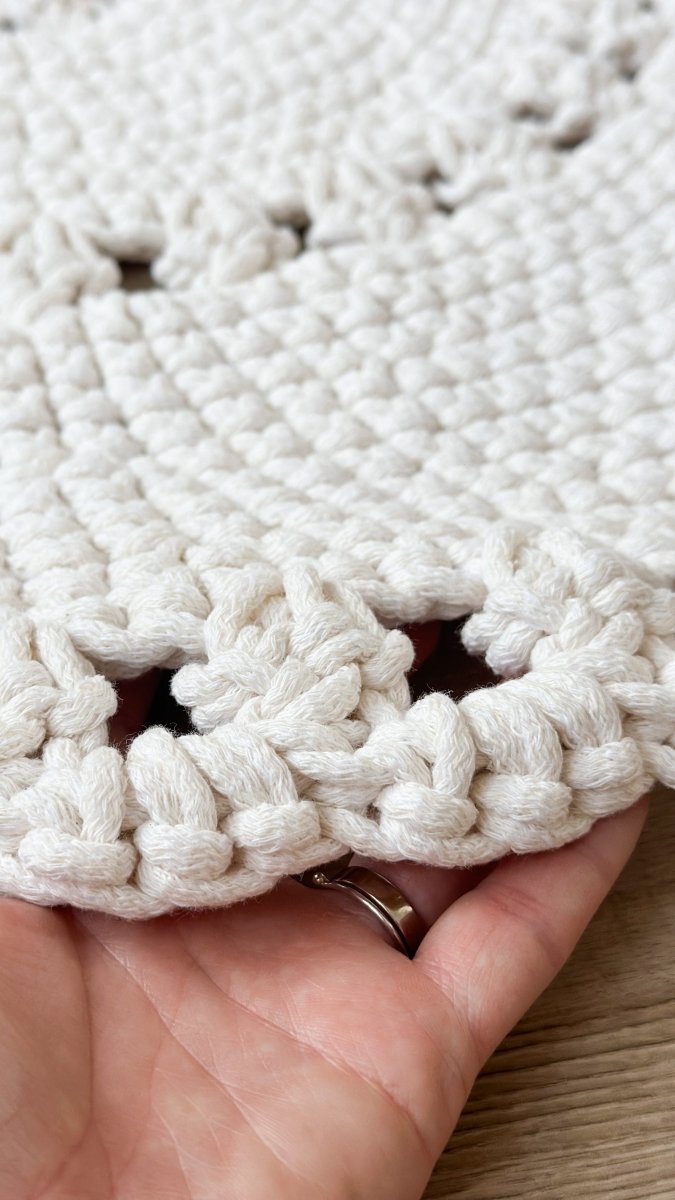 Crochet BOHO rug | IVORY - Zuri House