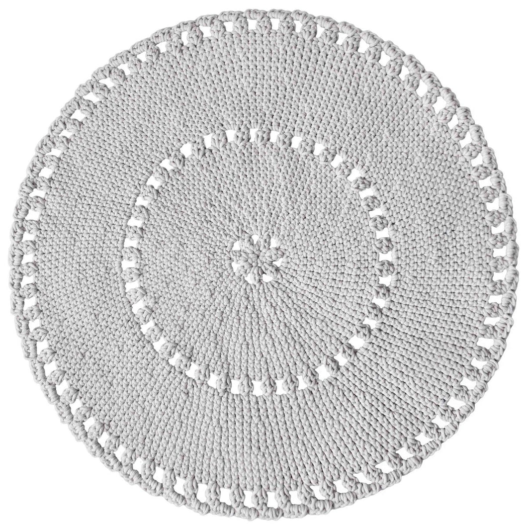 Crochet BOHO rug | LIGHT GREY - Zuri House