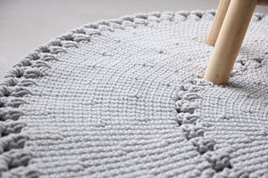Crochet BOHO rug | LIGHT GREY - Zuri House