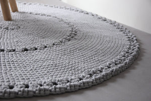 Crochet BOHO rug | LIGHT GREY - Zuri House