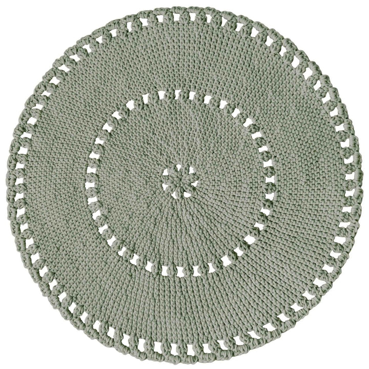 Crochet BOHO rug | LIGHT OLIVE - Zuri House