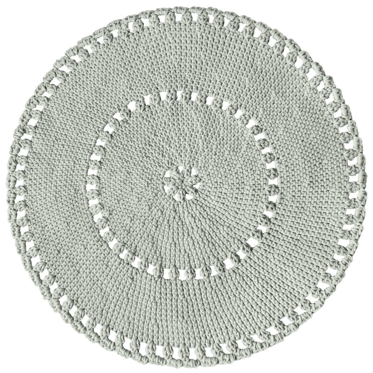 Crochet BOHO rug | LIGHT OLIVE - Zuri House