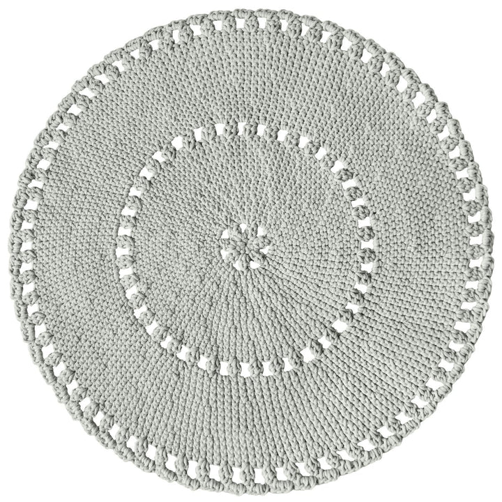Crochet BOHO rug | LIGHT OLIVE - Zuri House