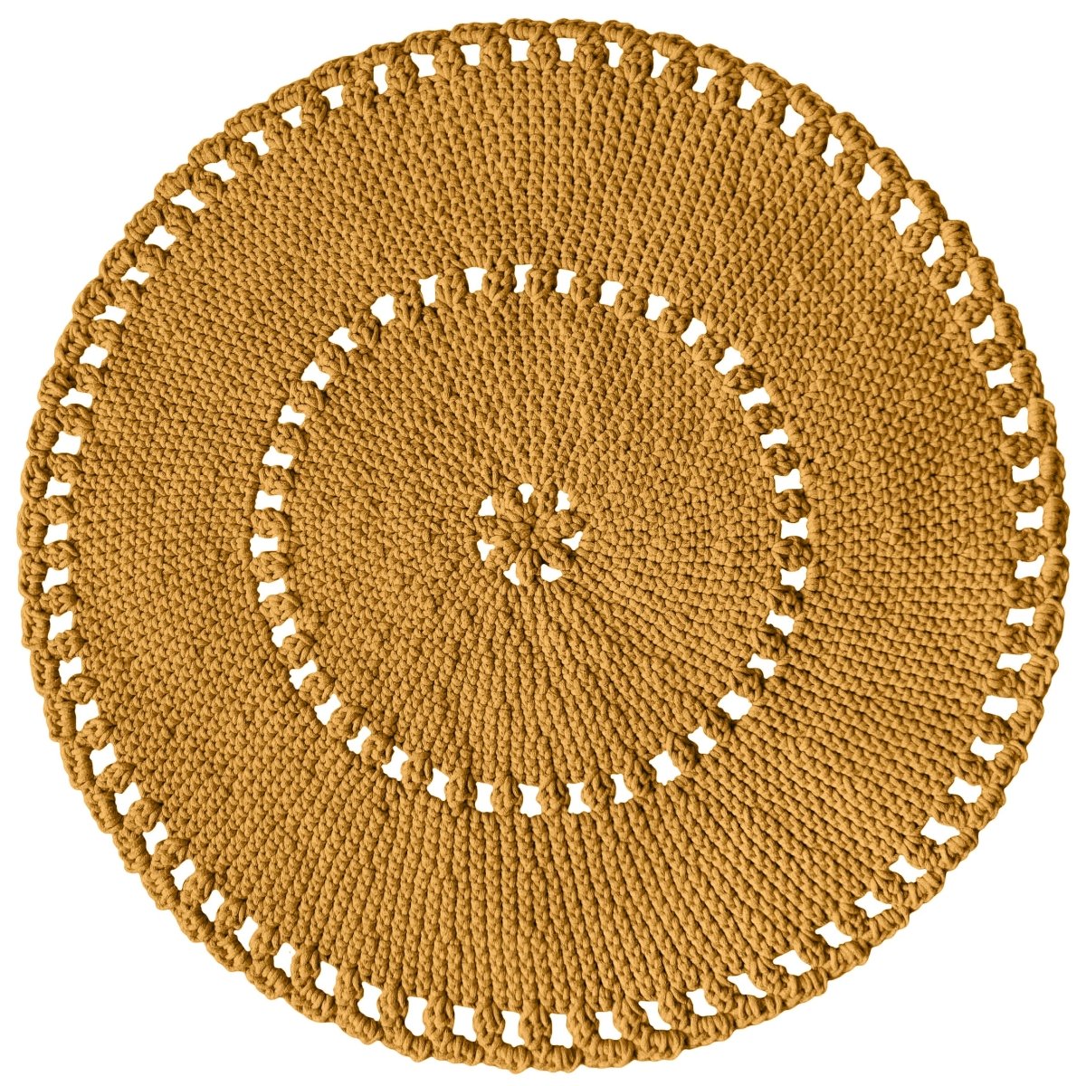 Crochet BOHO rug | MUSTARD - Zuri House