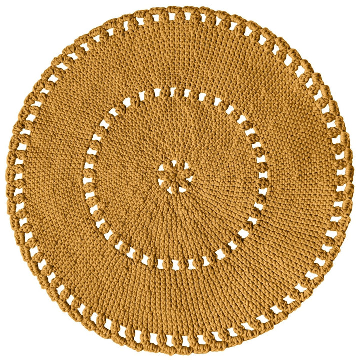 Crochet BOHO rug | MUSTARD - Zuri House