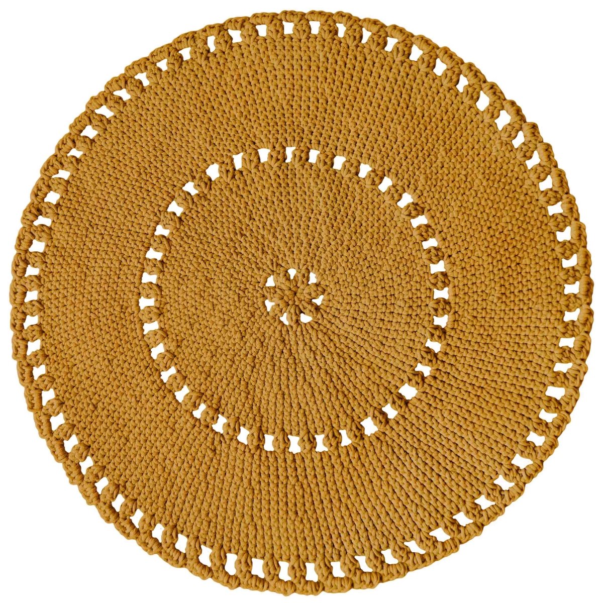 Crochet BOHO rug | MUSTARD - Zuri House