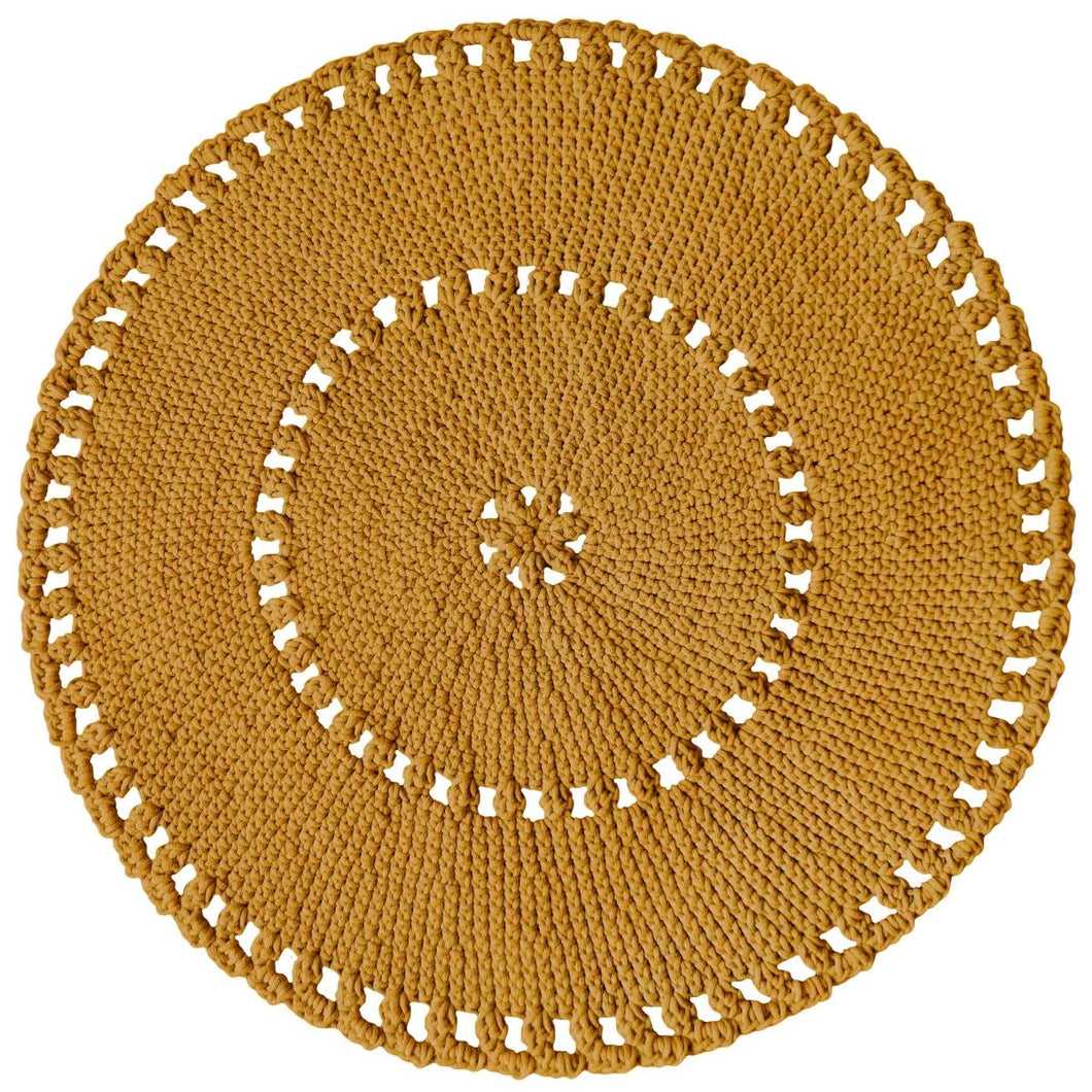 Crochet BOHO rug | MUSTARD - Zuri House