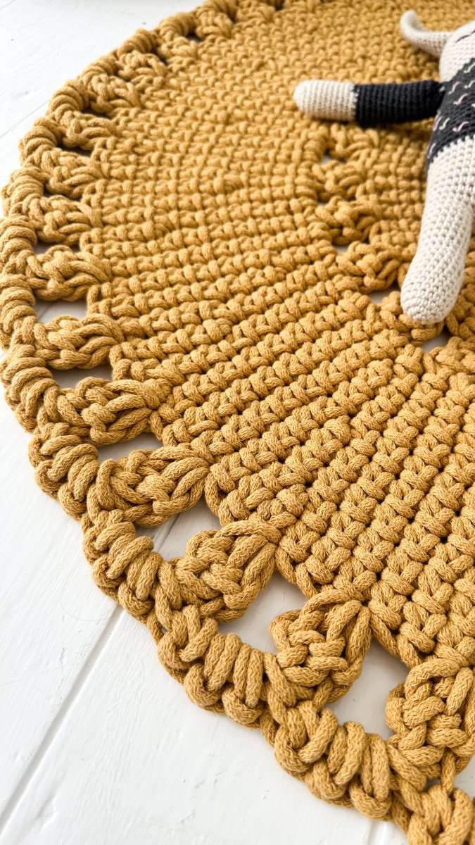 Crochet BOHO rug | MUSTARD - Zuri House