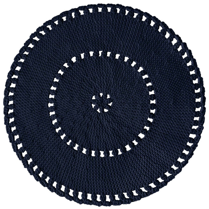 Crochet BOHO rug | NAVY BLUE - Zuri House