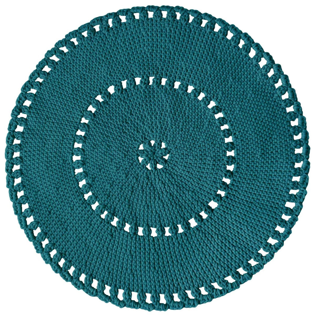 Crochet BOHO rug | OCEAN BLUE - Zuri House