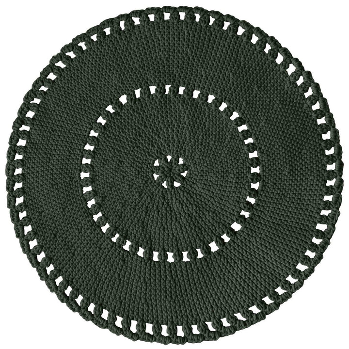Crochet BOHO rug | OLIVE GREEN - Zuri House