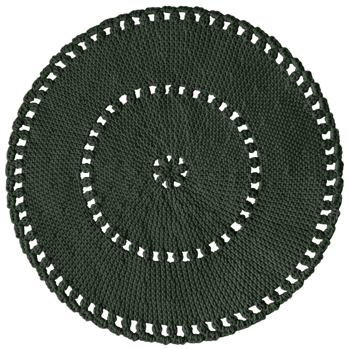 Crochet BOHO rug | OLIVE GREEN - Zuri House
