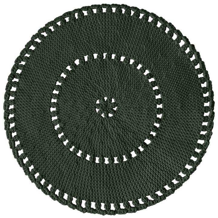 Crochet BOHO rug | OLIVE GREEN - Zuri House