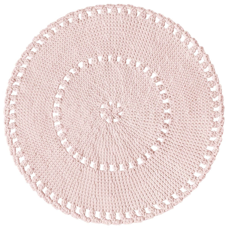 Crochet BOHO rug | PALE PINK - Zuri House