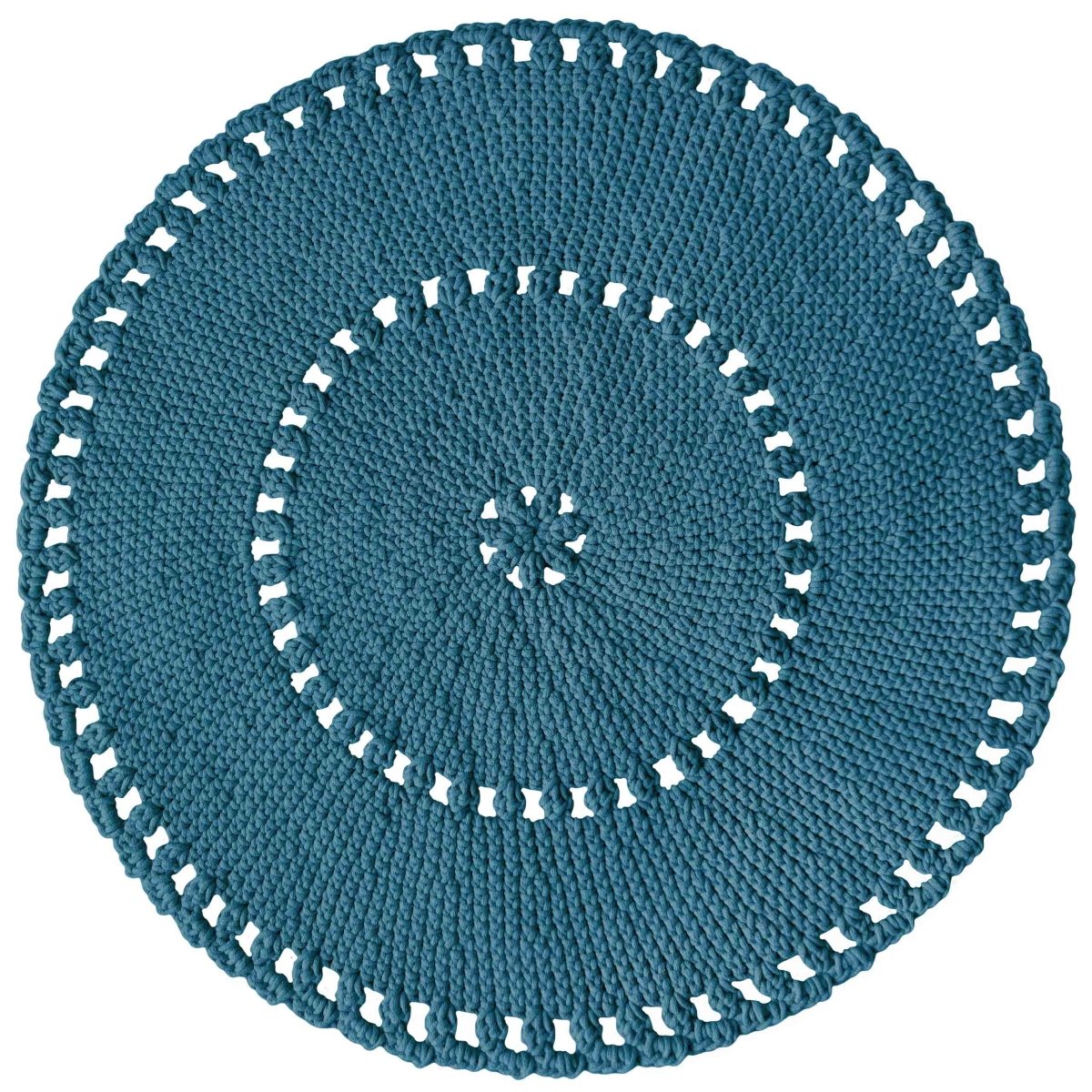 Crochet BOHO rug | PETROL - Zuri House