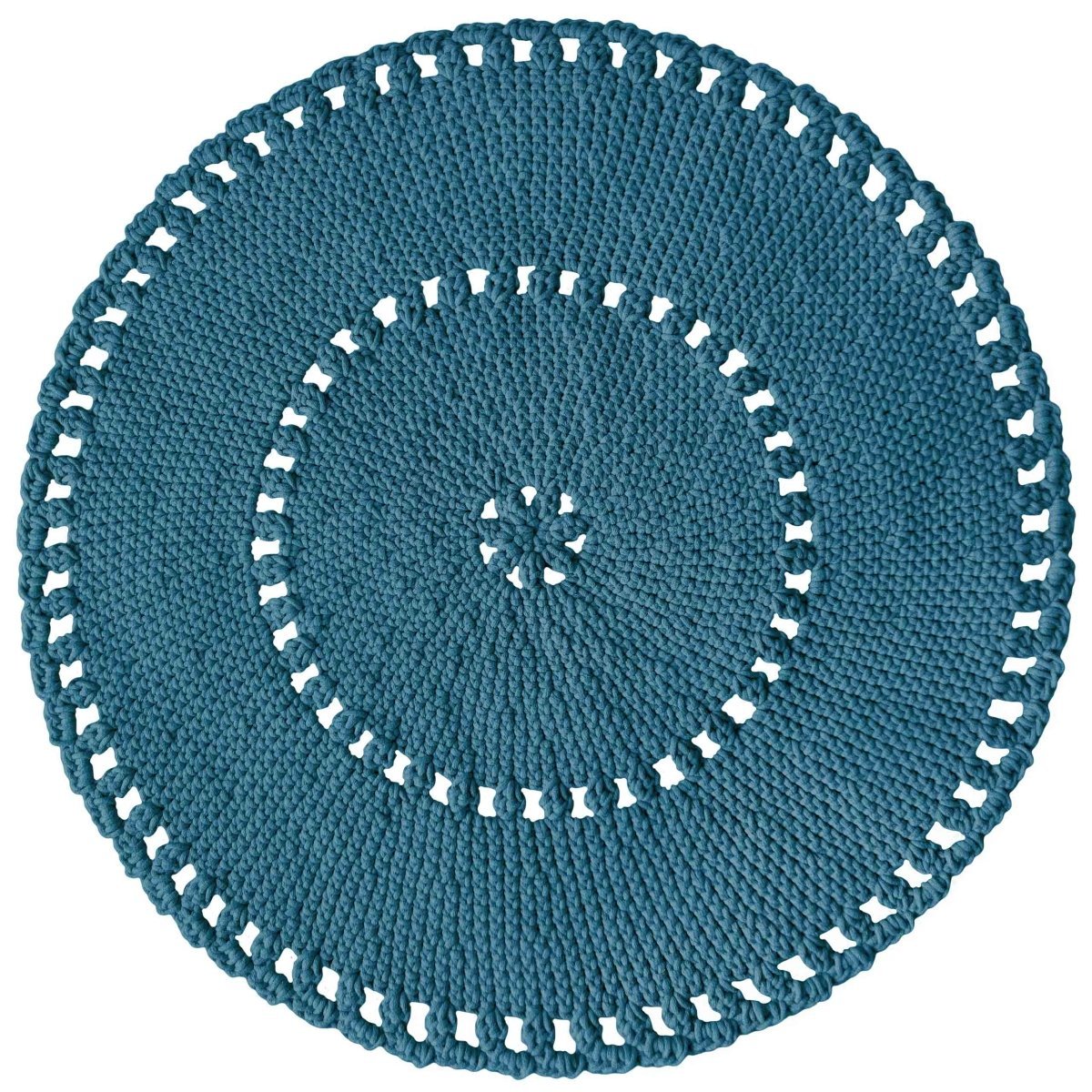 Crochet BOHO rug | PETROL - Zuri House