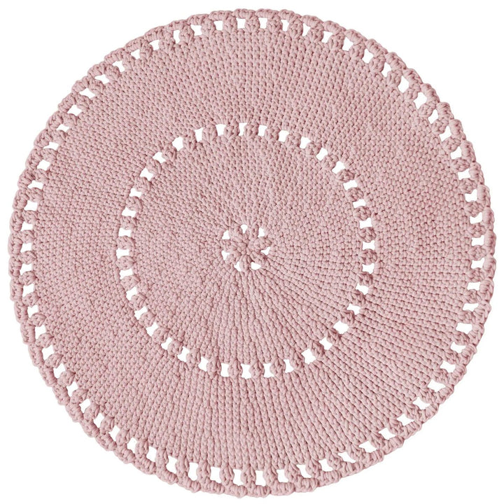 Crochet BOHO rug | POWDER PINK - Zuri House