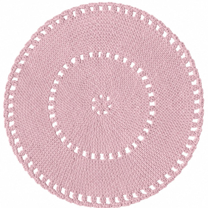 Crochet BOHO rug | POWDER PINK - Zuri House
