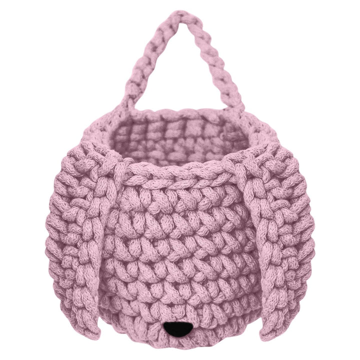 Crochet bunny basket | DUSTY ROSE - Zuri House