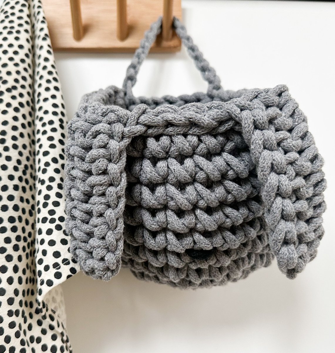 Crochet bunny basket | GREY - Zuri House
