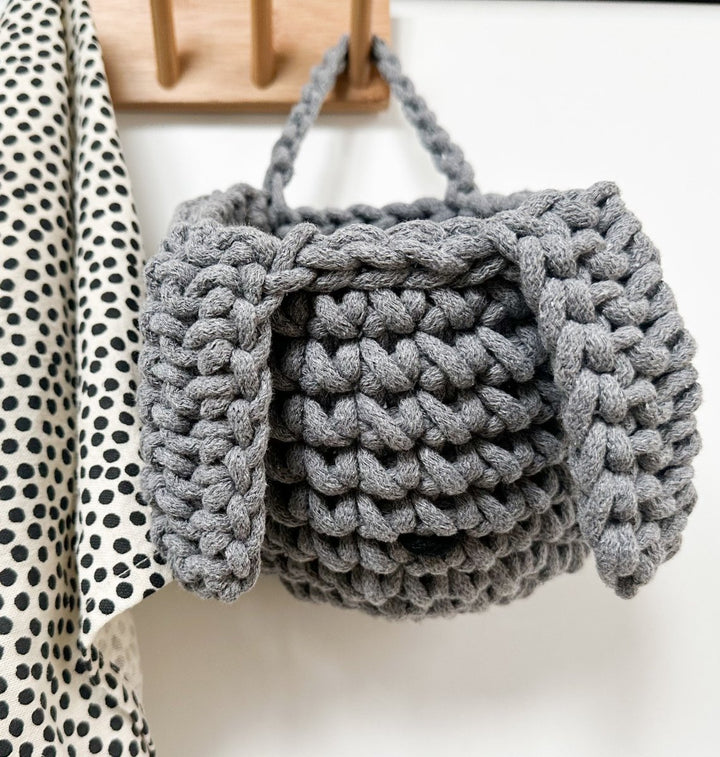 Crochet bunny basket | GREY - Zuri House