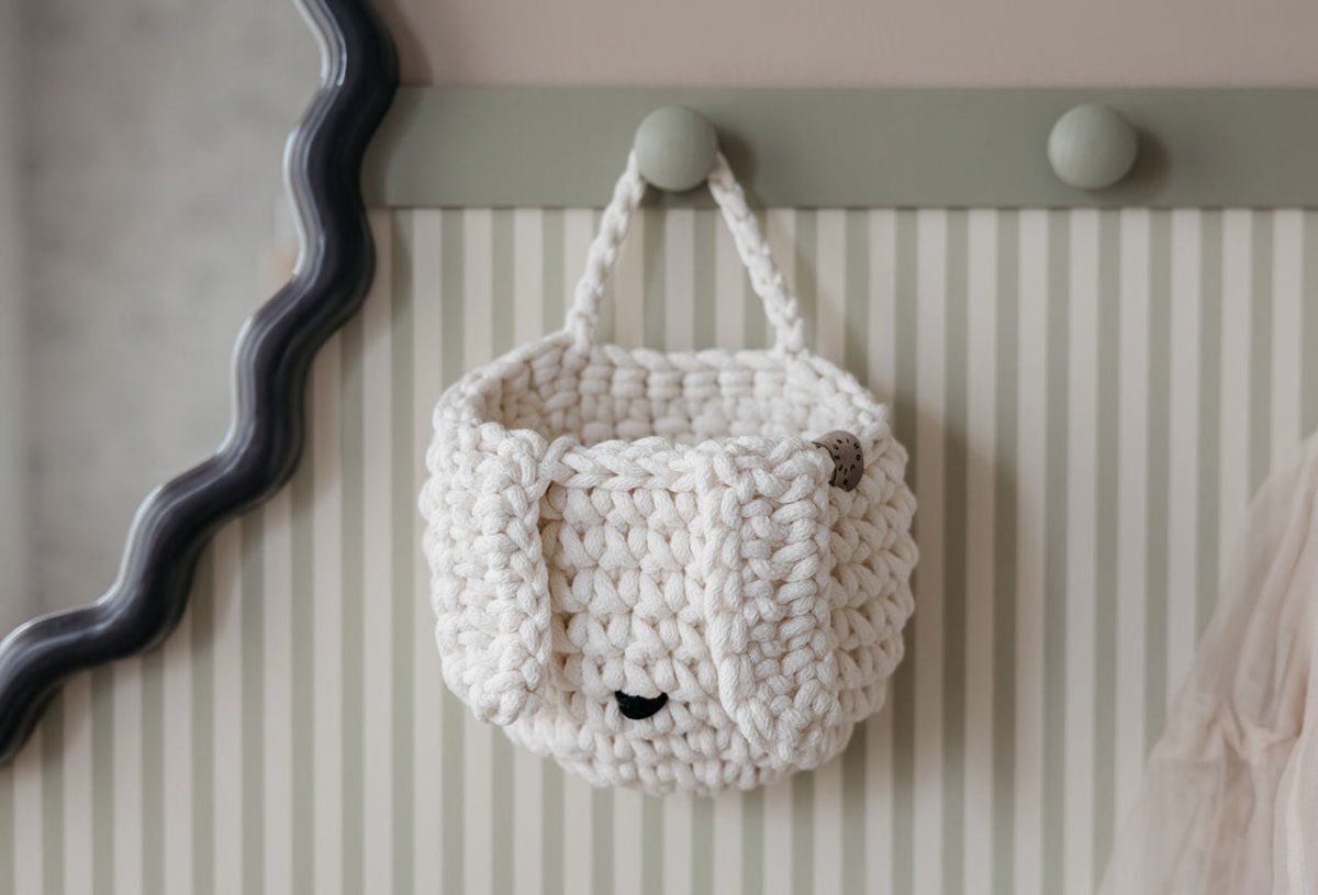 Crochet bunny basket | IVORY - Zuri House