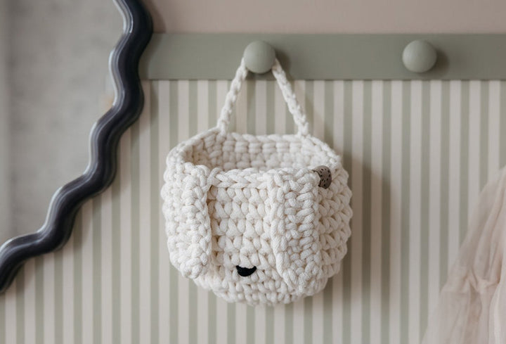 Crochet bunny basket | IVORY - Zuri House