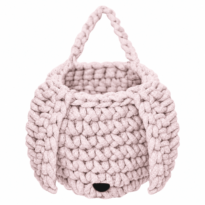 Crochet bunny basket | PALE PINK - Zuri House
