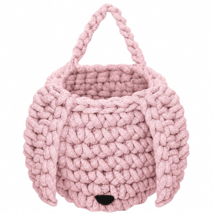 Crochet bunny basket | POWDER PINK - Zuri House