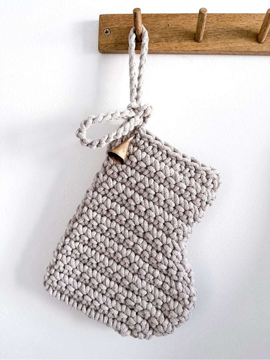 Crochet Christmas Stocking | OATMEAL - Zuri House