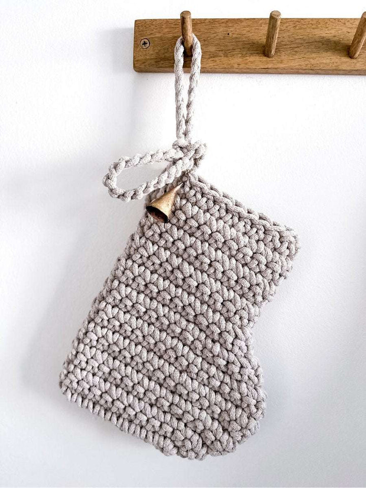 Crochet Christmas Stocking | OATMEAL - Zuri House