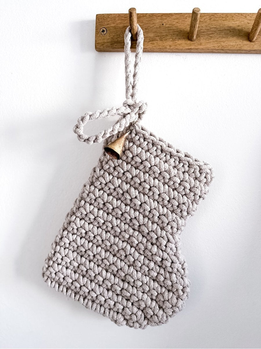 Crochet Christmas Stocking | OATMEAL - Zuri House