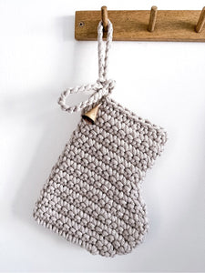 Crochet Christmas Stocking | OATMEAL - Zuri House