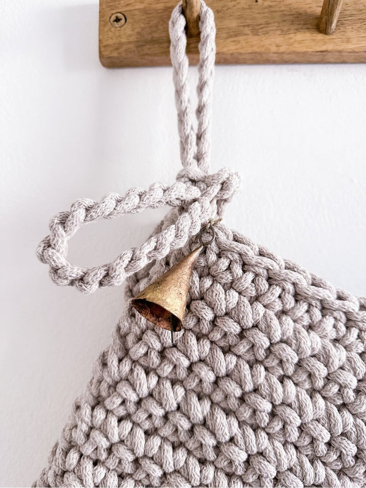 Crochet Christmas Stocking | OATMEAL - Zuri House