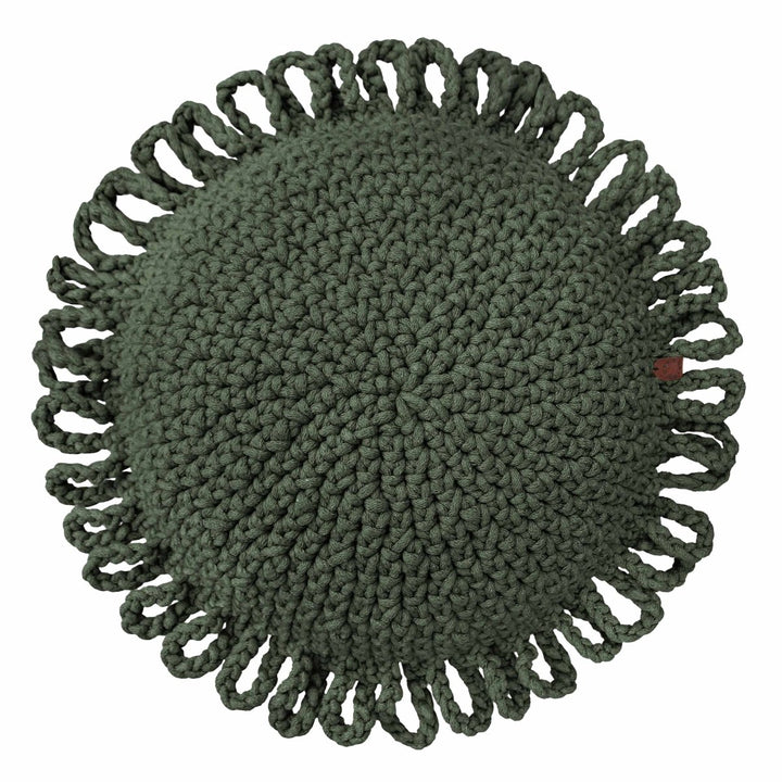 Crochet cushion FUN | OLIVE GREEN - Zuri House