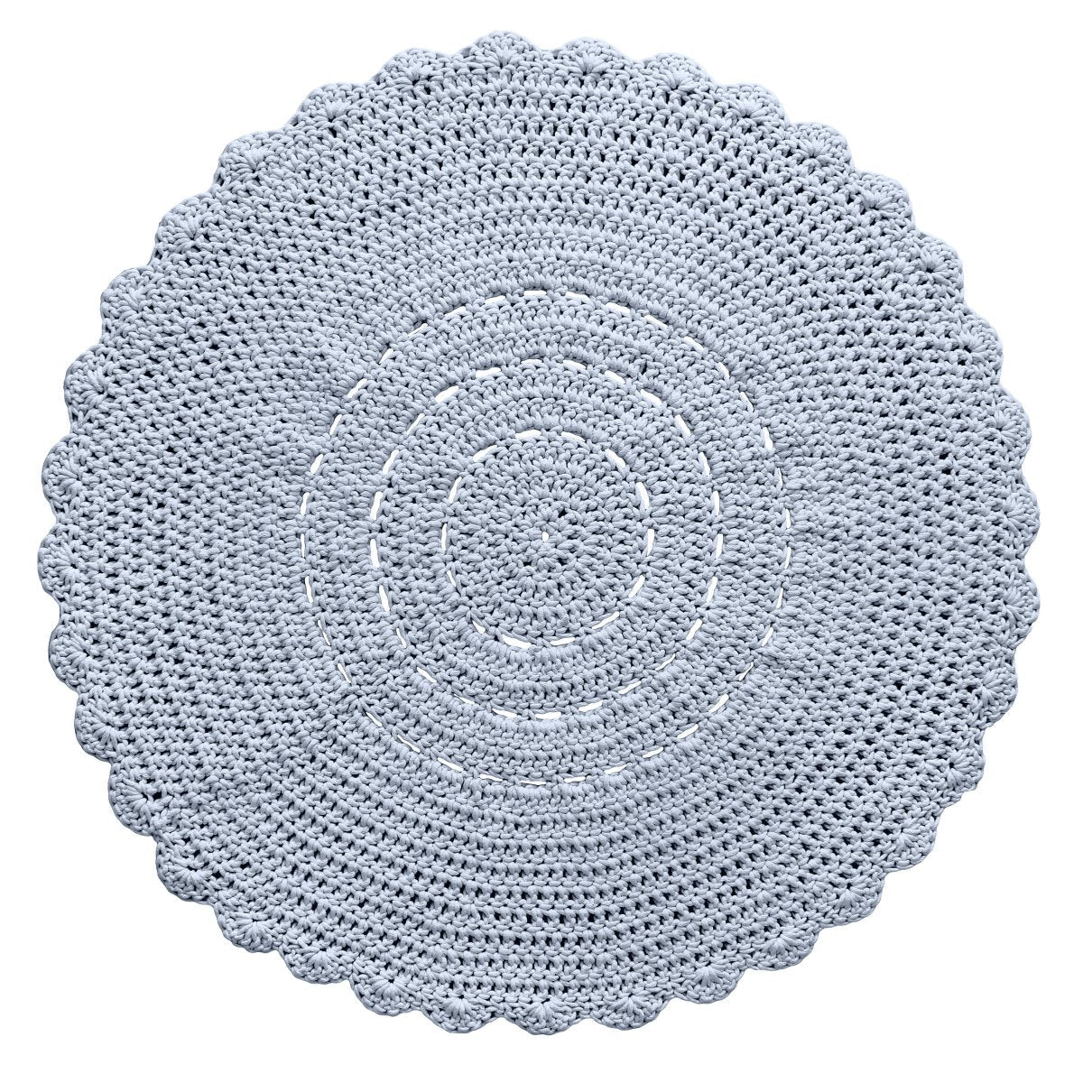 Crochet doily rug | BABY BLUE - Zuri House