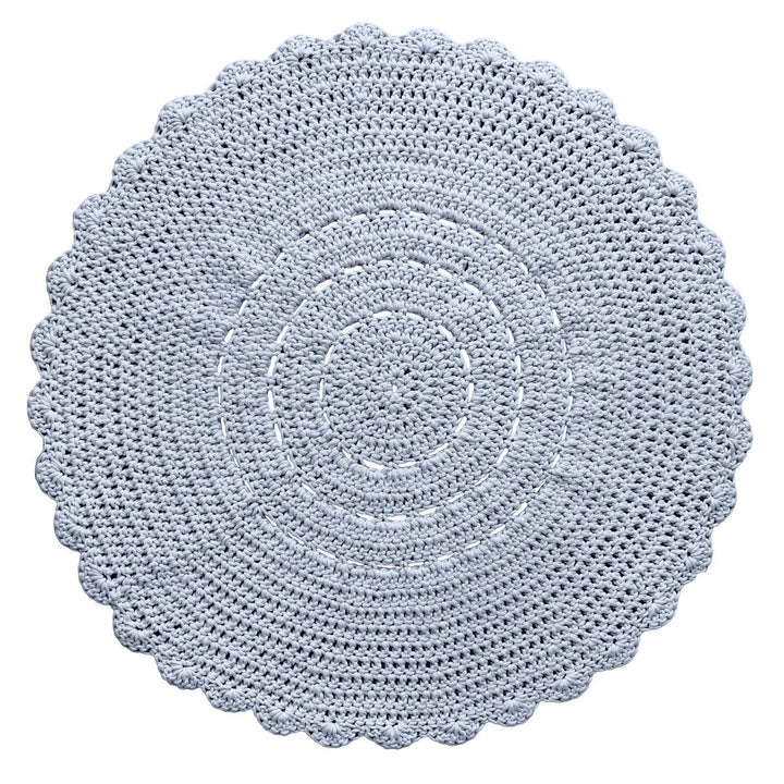 Crochet doily rug | BABY BLUE - Zuri House