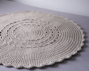 Crochet doily rug | BEIGE - Zuri House