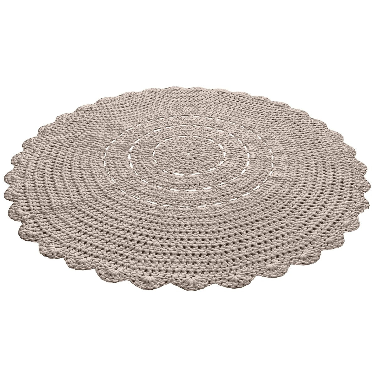 Crochet doily rug | BEIGE - Zuri House