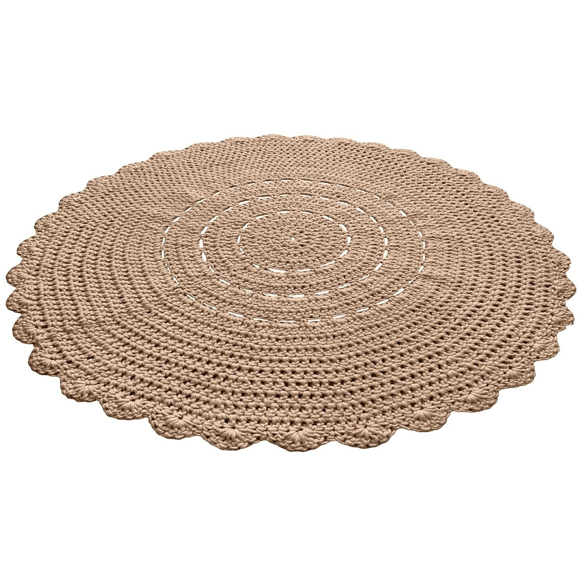 Crochet doily rug | CARAMEL - Zuri House