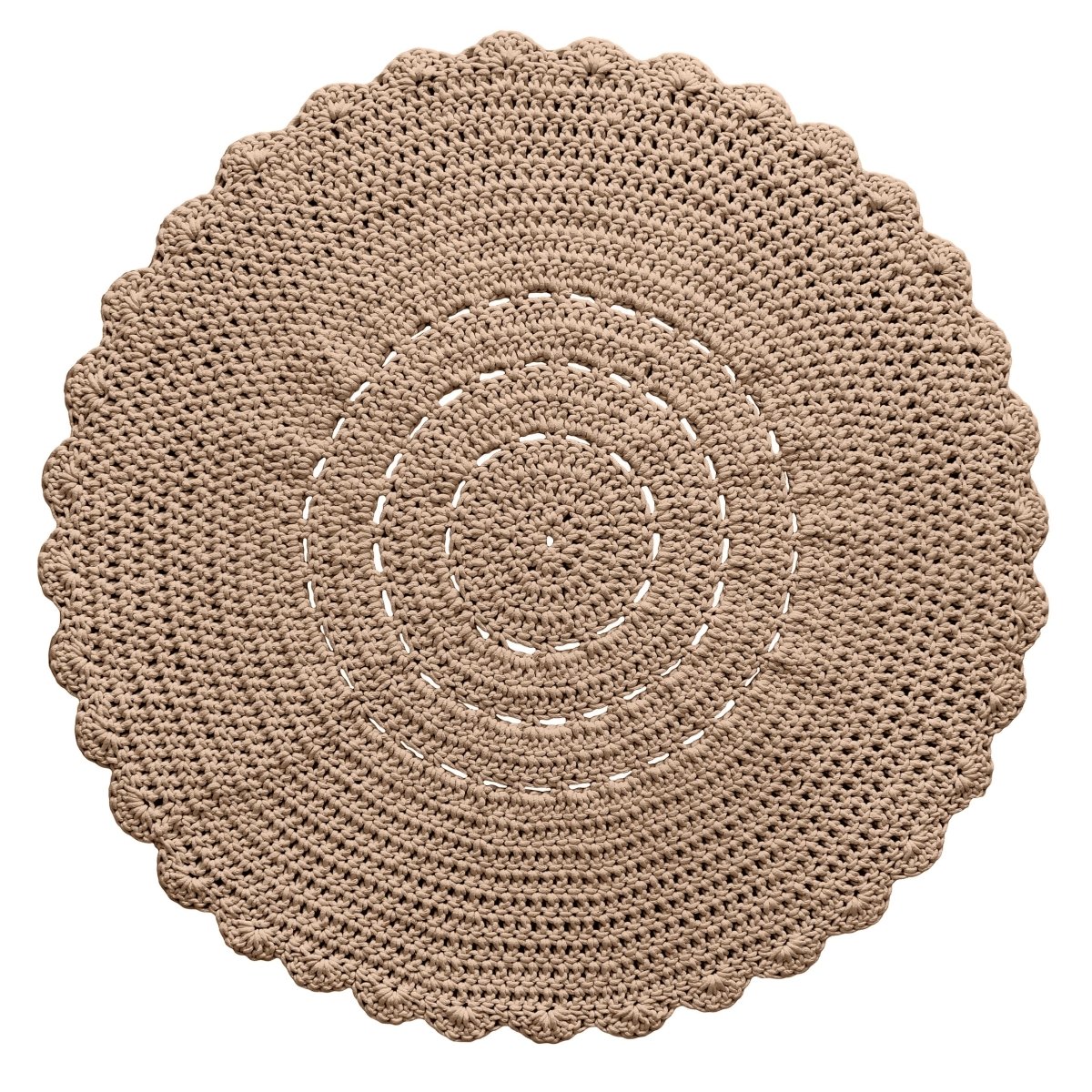 Crochet doily rug | CARAMEL - Zuri House